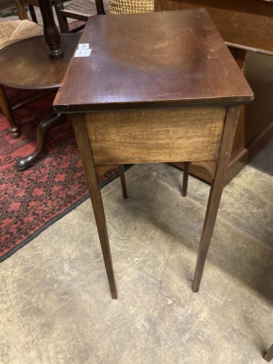 A small George III style side table, fitted two drawers, width 50cm depth 32cm height 71cm